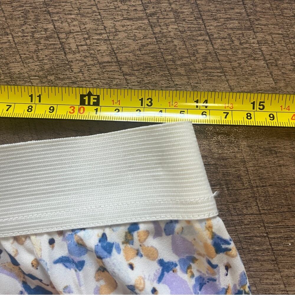 Vince Camuto Pleated Midi Skirt Womens Small Ivory Floral Elastic Waist Lined - Picture 6 of 9